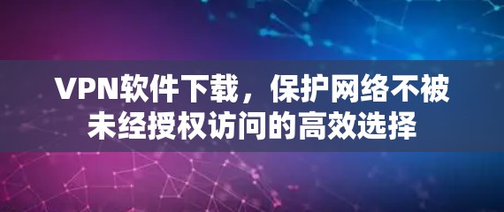 VPN软件下载，保护网络不被未经授权访问的高效选择