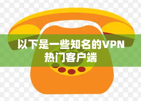 以下是一些知名的VPN热门客户端
