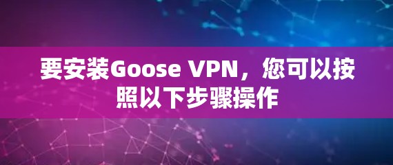 要安装Goose VPN，您可以按照以下步骤操作