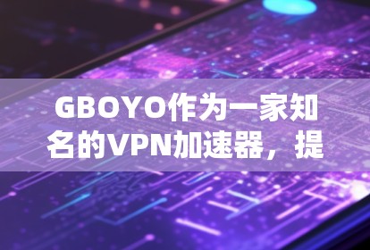 GBOYO作为一家知名的VPN加速器，提供多样化的服务，包括VPN、流量包和网络加速。如果您正在寻找可靠的VPN加速器，以下是一些推荐的信息和建议