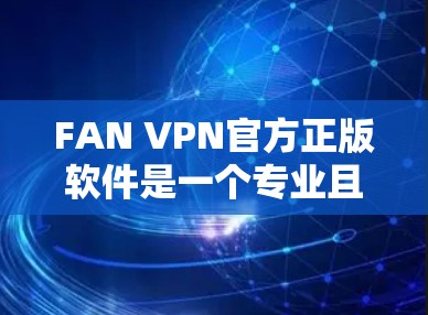 FAN VPN官方正版软件是一个专业且功能全面的网络管理工具，旨在帮助用户创建高效、安全的网络环境。以下是其主要特点的总结